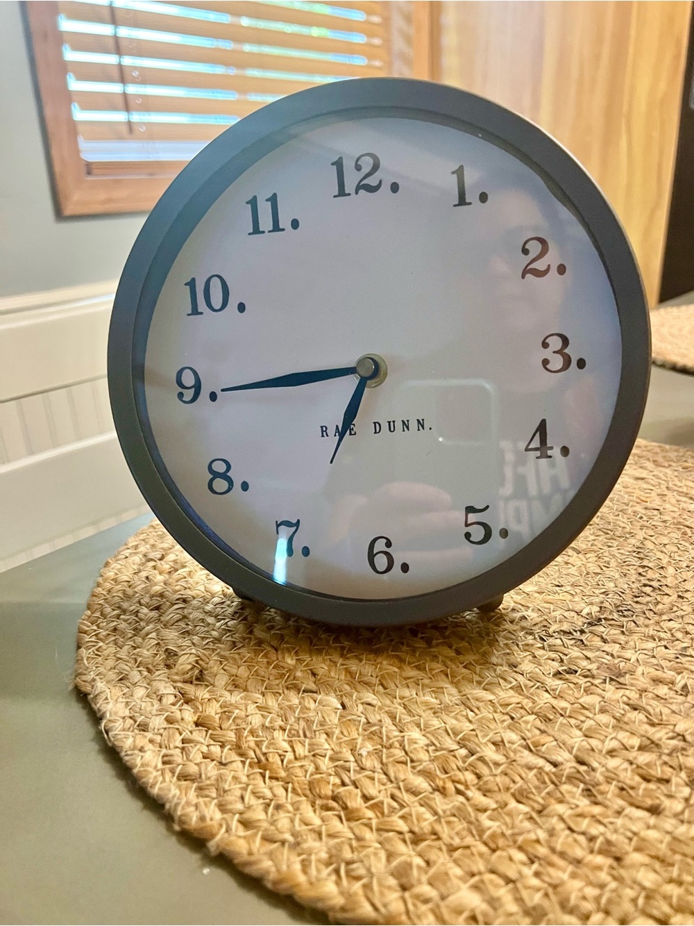 Rae Dunn Gray and White Round Table Clock